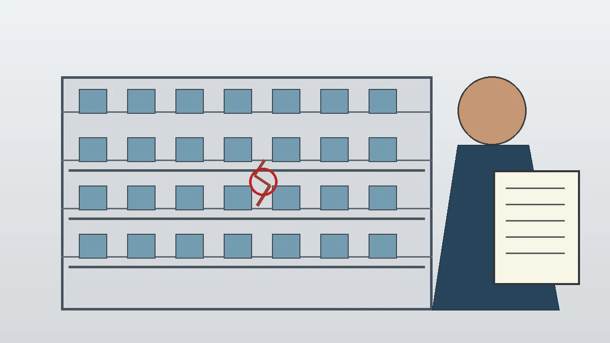 Florida condominium building with an engineer reviewing exterior structural areas and inspection records