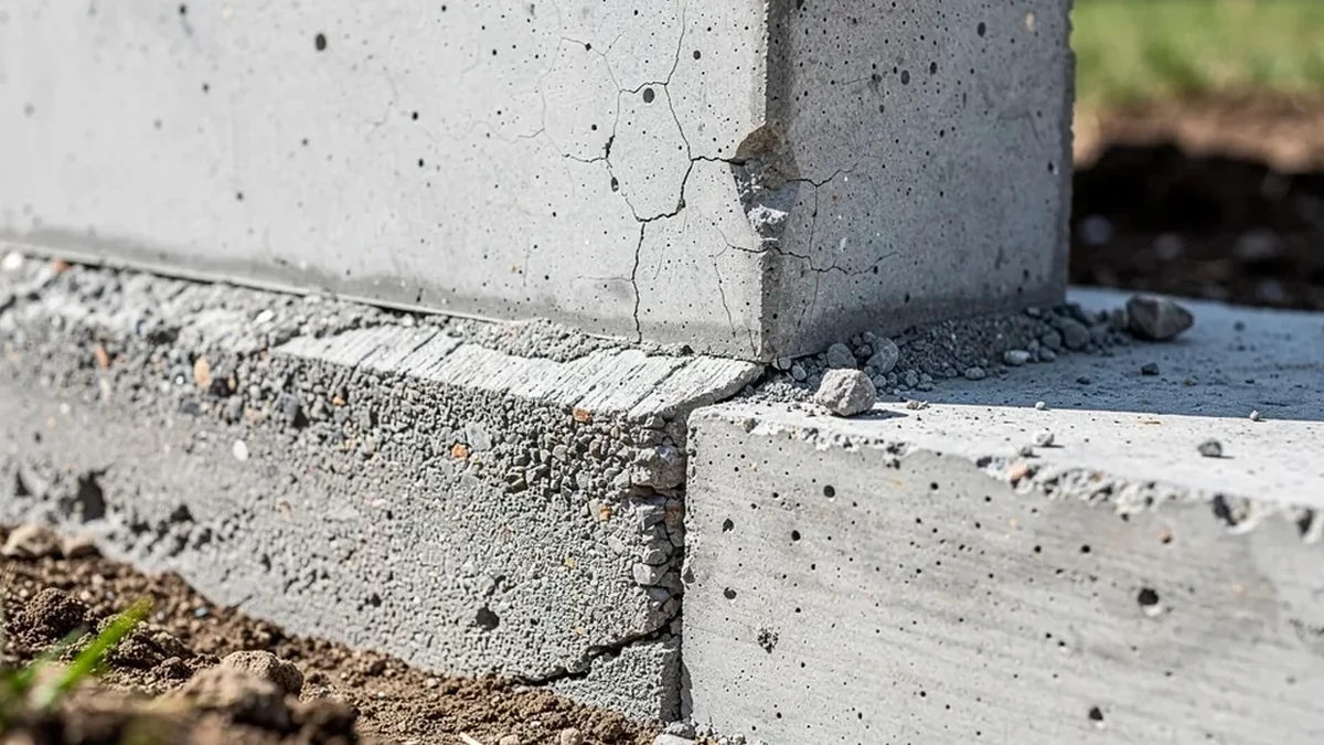 Florida home foundation wall with visible cracking near grade being evaluated for settlement context